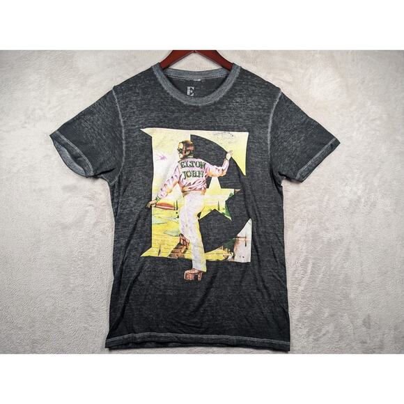 Elton John Farewell Yellow Brick Road 2019 Tour Distressed Gray T-Shirt MEDIUM - Picture 1 of 7